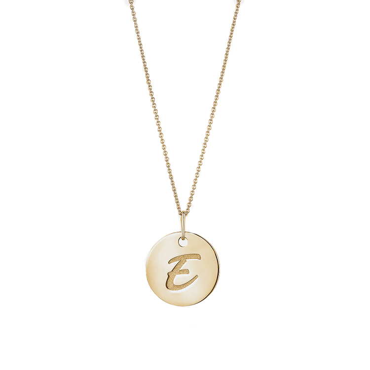 Solid Gold Initial Disc Pendant - Armans Fine Jewellery