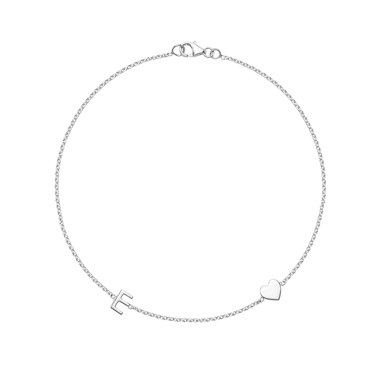 Solid Gold Initial Heart Anklet - Armans Fine Jewellery