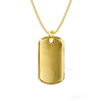 Solid Gold Men's Dog Tag Necklace - Armans Fine Jewellery