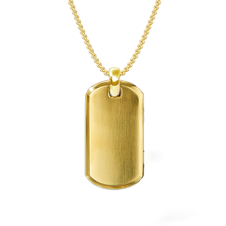 Mens gold dog tag necklace discount