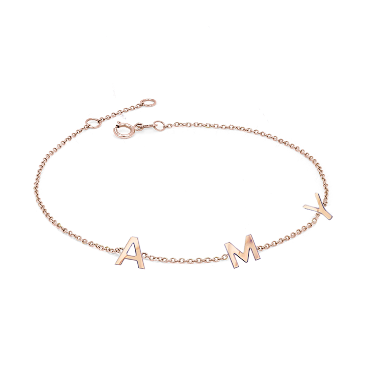 Solid Gold Multi-Initial Bracelet - Armans Fine Jewellery