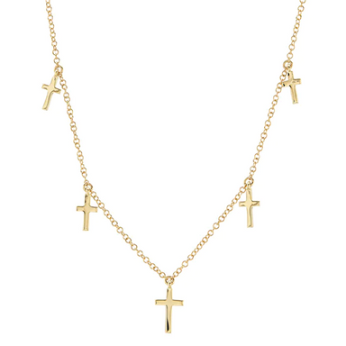 Solid Gold Multi Cross Necklace - Armans Fine Jewellery