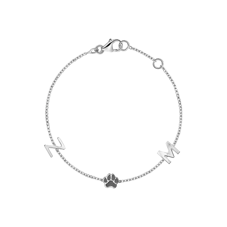 Solid Gold Paw Initial Bracelet - Armans Fine Jewellery