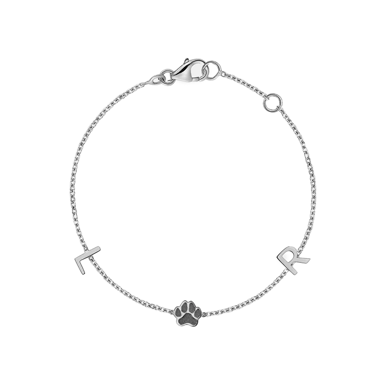 Solid Gold Multi-Initial Paw Print Bracelet - Armans Fine Jewellery