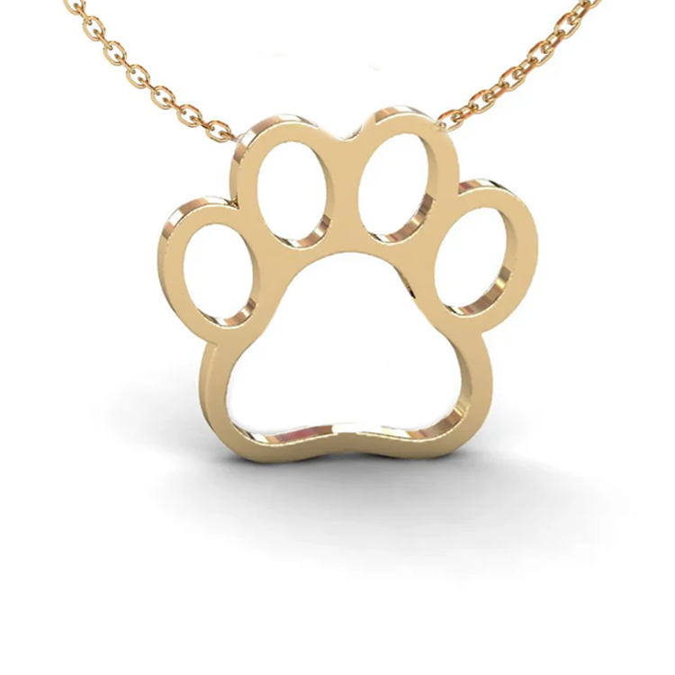 Solid Gold Paw Print Necklace Armans Fine Jewellery