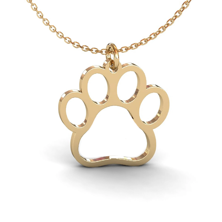 Gold online paw pendant