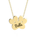 Solid Gold Paw Print Necklace with Name Engraving - Armans Fine Jewellery