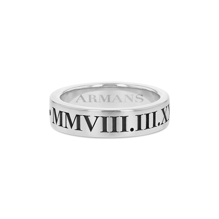 Mens roman numeral ring online