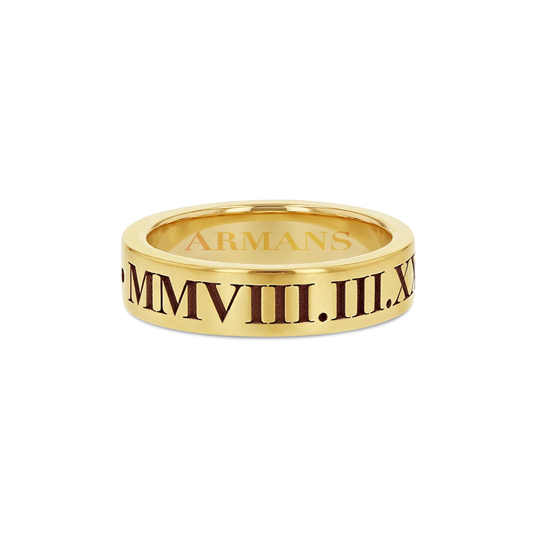Solid Gold Roman Numeral Ring - Armans Fine Jewellery