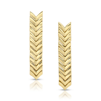 Solid Gold Triangle Drop Earrings - Armans Fine Jewellery
