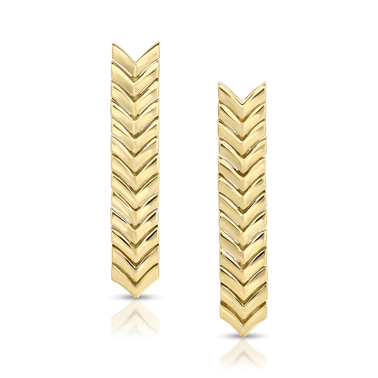 Solid Gold Triangle Drop Earrings - Armans Fine Jewellery