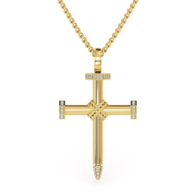 Solid Gold Diamond Nail Cross - Armans Fine Jewellery