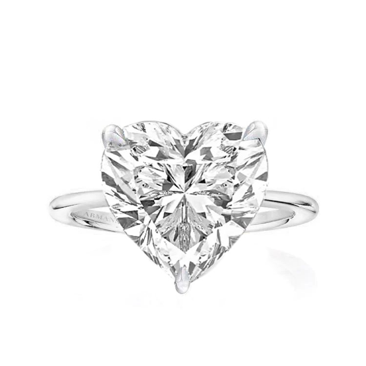 Solitaire Heart Engagement Ring - Armans Fine Jewellery