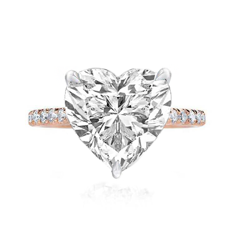 Solitaire Heart Engagement Ring with Diamond Band | Armans Fine Jewellery