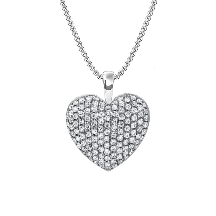 Sparkling Pavé Heart Necklace - Armans Fine Jewellery