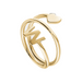 Spiral Initial Ring with Solid Gold Heart - Armans Fine Jewellery