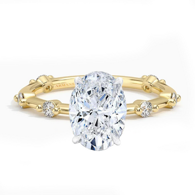 Stepping Stones Oval Lab Grown Engagement Ring - Armans Fine Jewellery