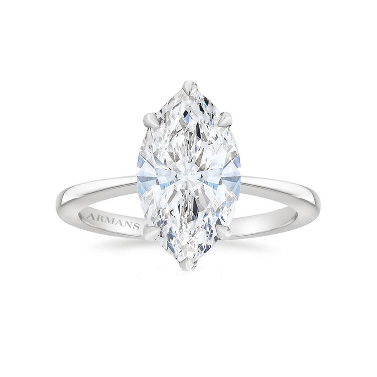 Tapered Marquise Lab Grown Engagement Ring | Armans Fine Jewellery