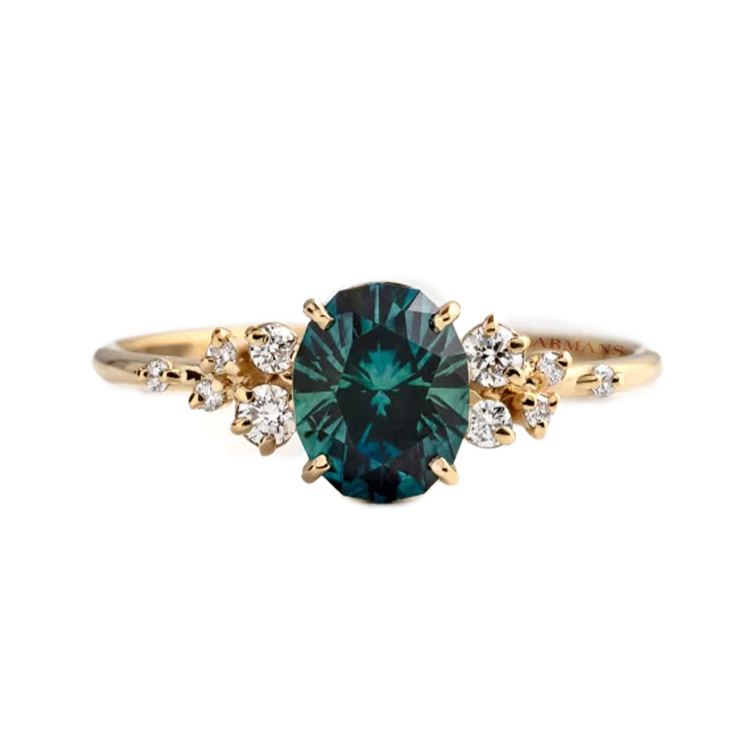 Teal Sapphire Aurora Lab Grown Engagement Ring - Armans Fine Jewellery