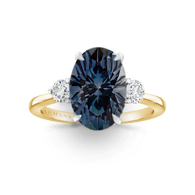 Teal Sapphire Whitney Lab Grown Three Stone Engagement Ring - Armans Fine Jewellery