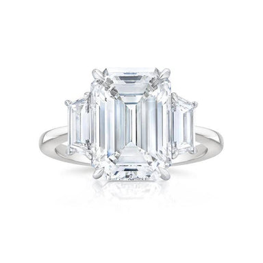 Three Stone Emerald Engagement Ring - Armans Fine Jewellery