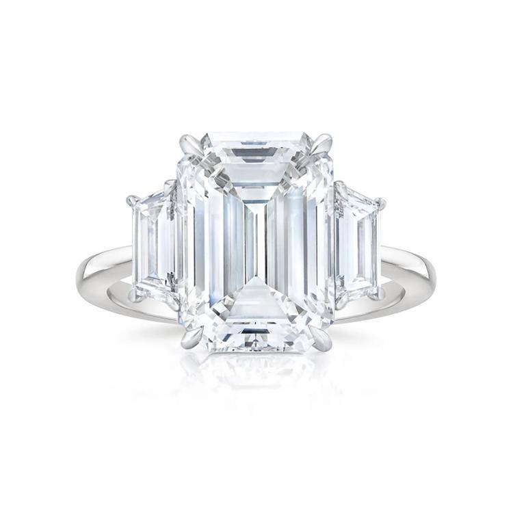 Three Stone Emerald Engagement Ring - Armans Fine Jewellery