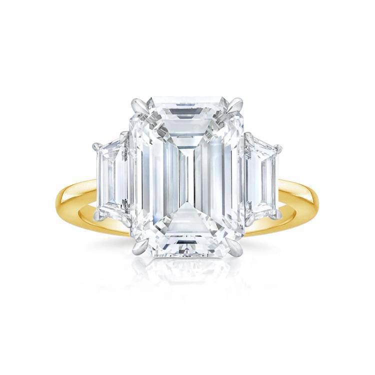 Three Stone Emerald Engagement Ring - Armans Fine Jewellery