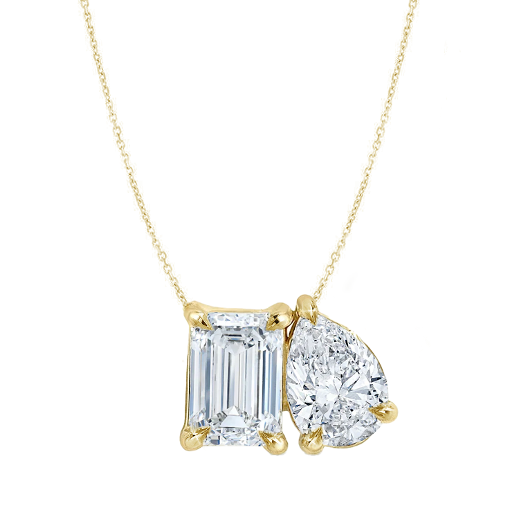 Toi et Moi Emerald & Pear Necklace