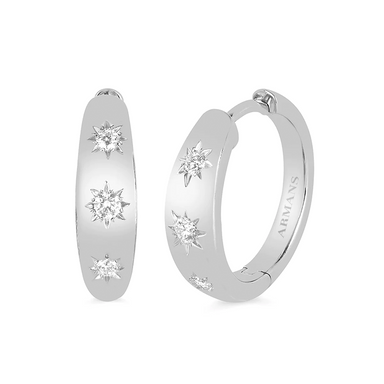 Tristar Diamond Hoops - Armans Fine Jewellery