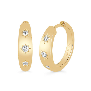 Tristar Diamond Hoops - Armans Fine Jewellery