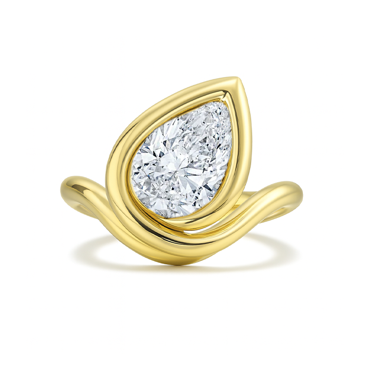 Twisted Pear Lab Grown Diamond Engagement Ring - Armans Fine Jewellery