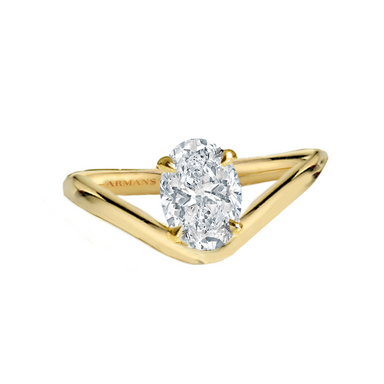 V-Shaped Oval Diamond Engagement Ring - Armans Fine Jewellery