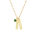 Vertical Name Necklace with Gemstone Heart - Armans Fine Jewellery