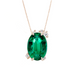 Fire Fly Oval Green Emerald Necklace - Armans Fine Jewellery