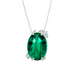 Fire Fly Oval Green Emerald Necklace - Armans Fine Jewellery