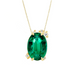 Fire Fly Oval Green Emerald Necklace - Armans Fine Jewellery