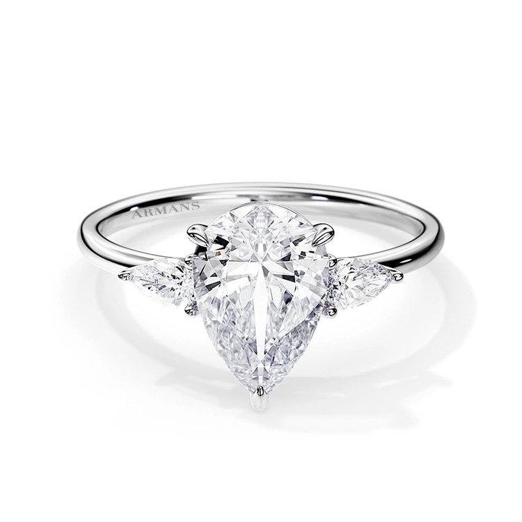 Willa Pear Trilogy Lab Grown Engagement Ring - Armans Fine Jewellery