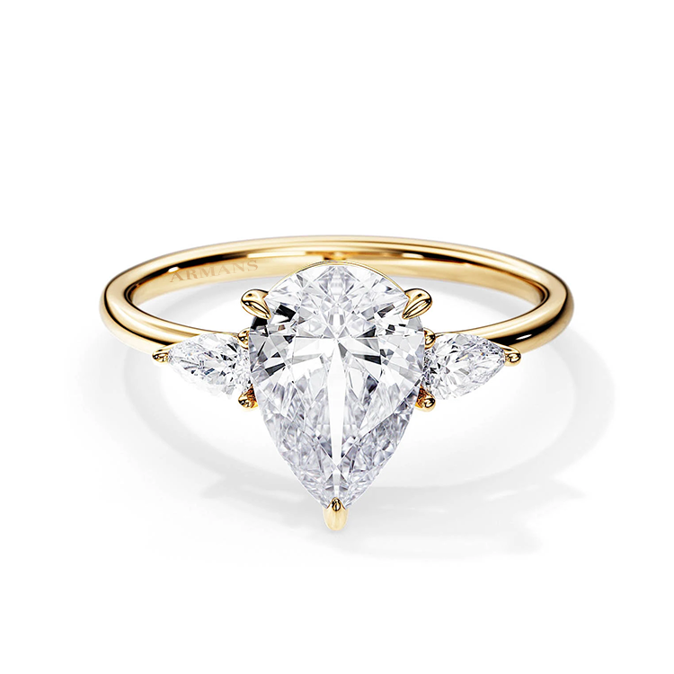 Willa Pear Trilogy Lab Grown Engagement Ring - Armans Fine Jewellery