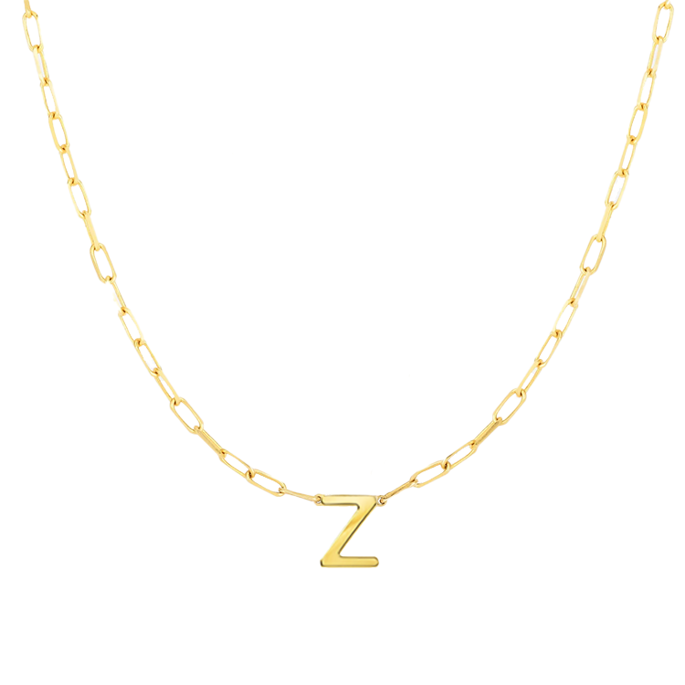 Block Letter Necklace with Paperclip Chain - Armans Fine Jewellery