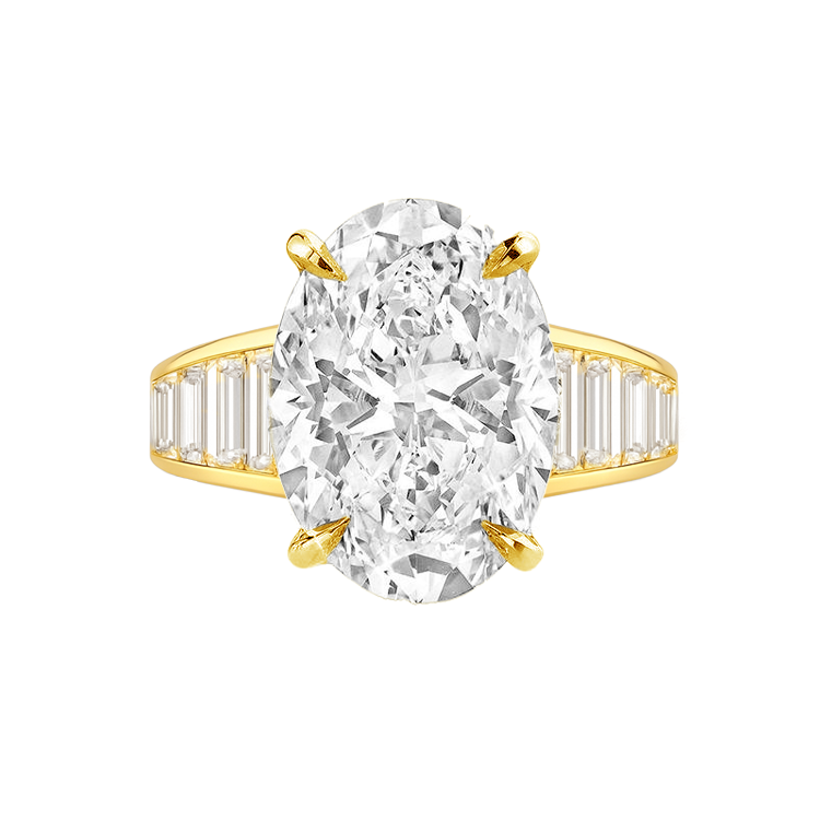 Zaria Oval with Baguette Side Stones Engagement Ring - Armans Fine Jewellery