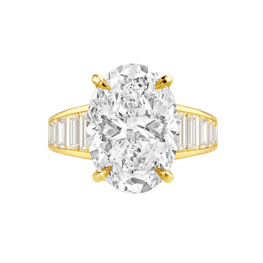 Zaria Oval with Baguette Side Stones Lab Grown Engagement Ring - Armans Fine Jewellery