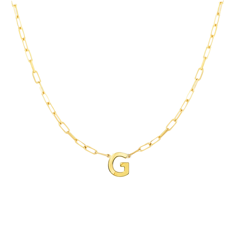 Block Letter Initial Necklace - URBAETIS Fine Jewelry