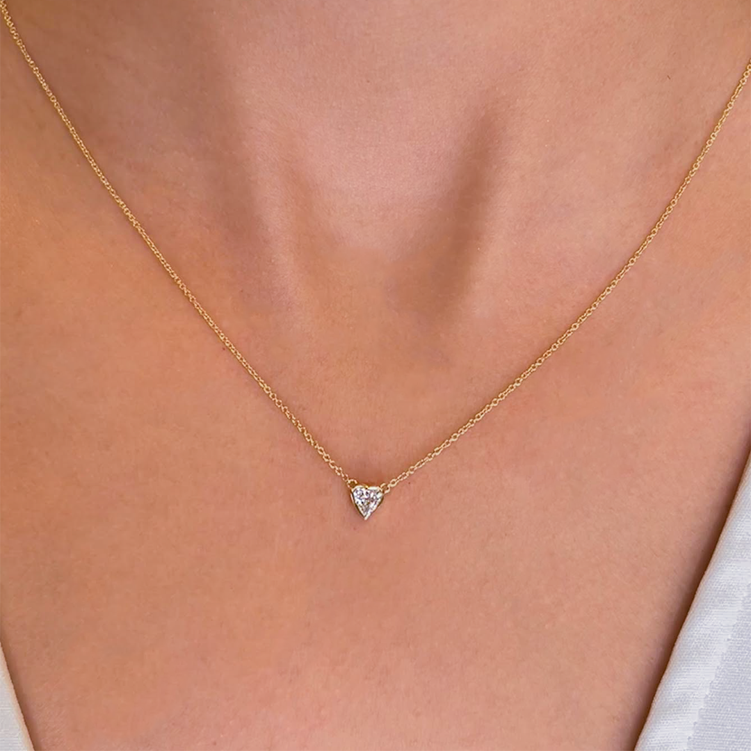 Bezel Set Heart Diamond Pendant - Armans Fine Jewellery