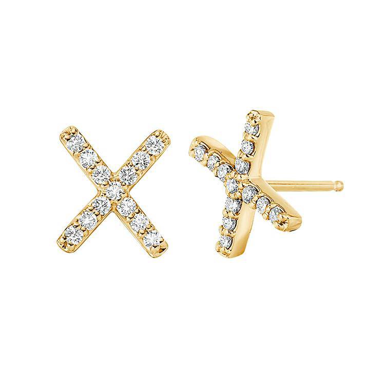 Diamond X Earrings - Armans Fine Jewellery