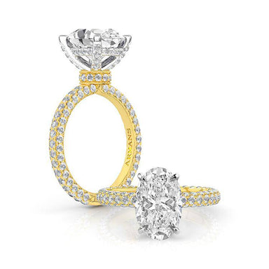 Oval Snowball Engagement Ring - Armans Fine Jewellery