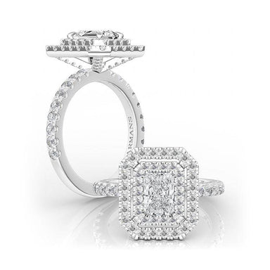 Radiant Double Halo Engagement Ring - Armans Fine Jewellery