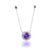 Amethyst Diamond Halo Necklace - Armans Fine Jewellery