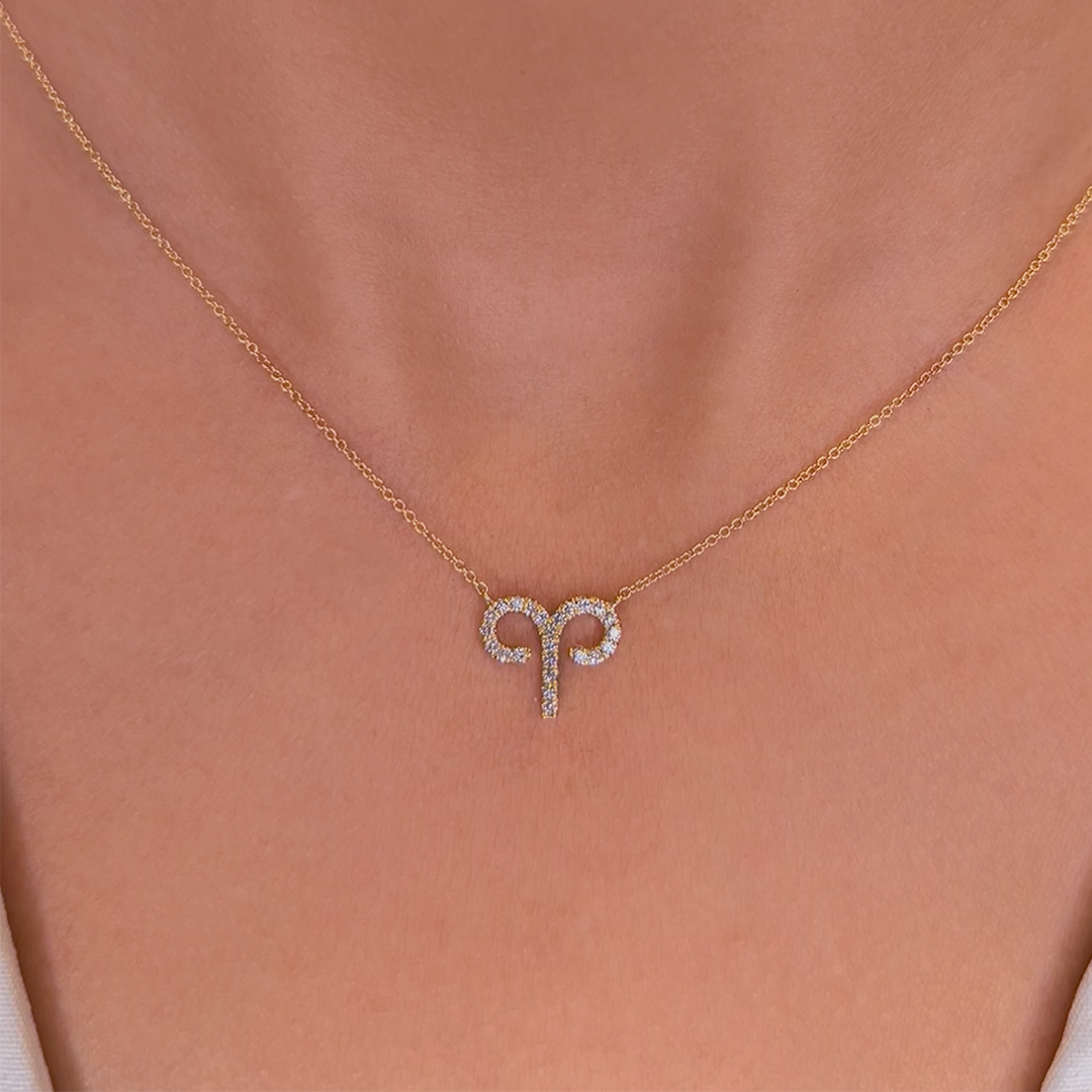 Aries Diamond Zodiac Necklace - Armans Fine Jewellery