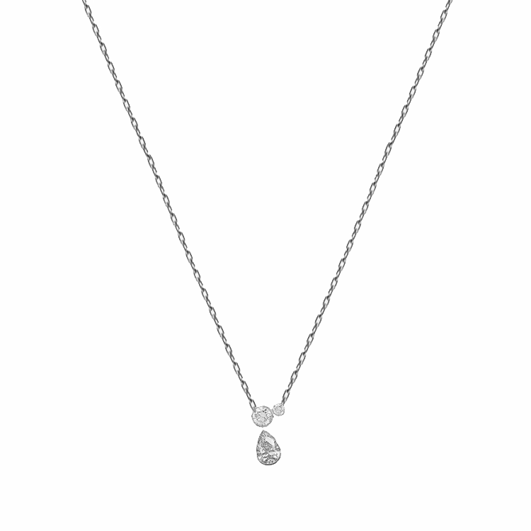 Bezel Set Diamond Dangle Necklace Armans Fine Jewellery