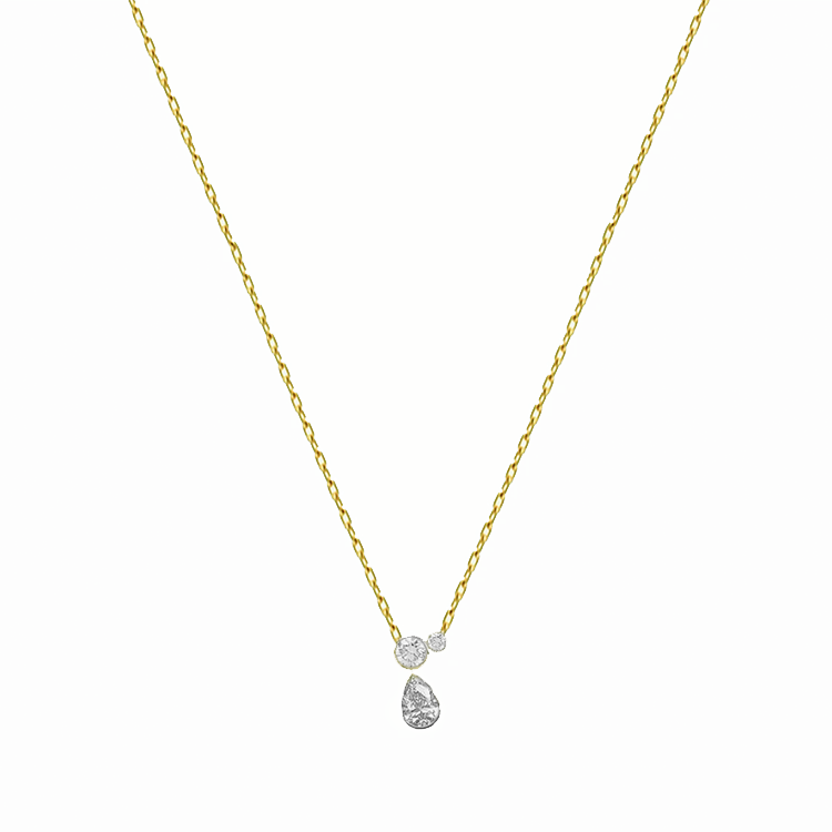 Bezel set diamond online necklace yellow gold